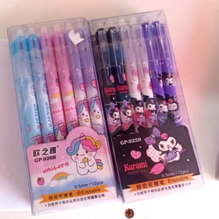 Lapiceros borrables – Unicornio y Kuromy x12 UND